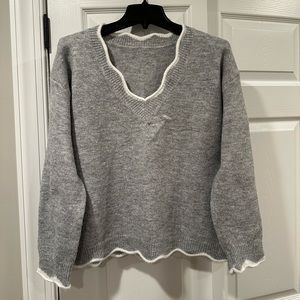Women’s Knitted Sweater - color:silver - size:XL - new